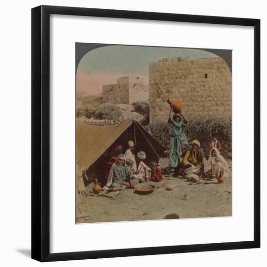 There's no place like home! - dwelling and shop of a Gypsy Blacksmith, Syria, 1900-Elmer Underwood-Framed Photographic Print