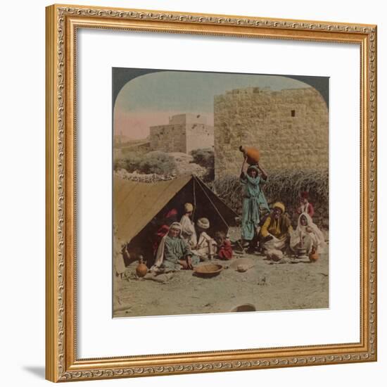 There's no place like home! - dwelling and shop of a Gypsy Blacksmith, Syria, 1900-Elmer Underwood-Framed Photographic Print
