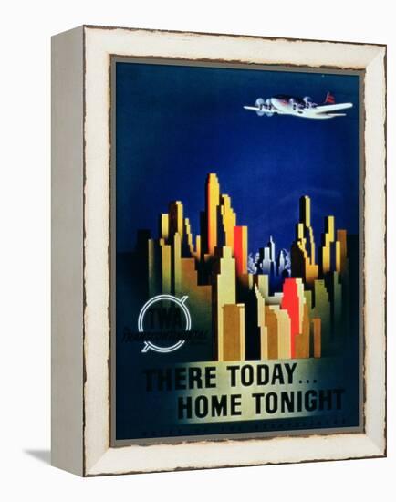 There Today, Home Tonight', Advertisement for Twa, the Transcontinental Airlines-null-Framed Premier Image Canvas