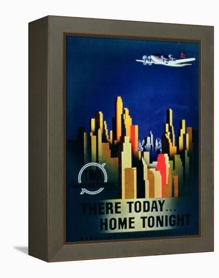 There Today, Home Tonight', Advertisement for Twa, the Transcontinental Airlines-null-Framed Premier Image Canvas