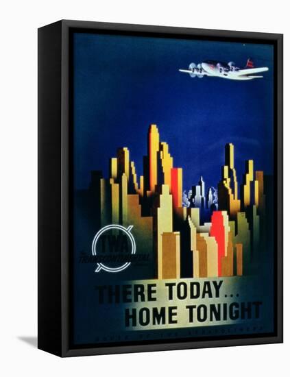 There Today, Home Tonight', Advertisement for Twa, the Transcontinental Airlines-null-Framed Premier Image Canvas