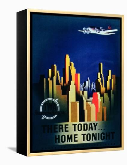 There Today, Home Tonight', Advertisement for Twa, the Transcontinental Airlines-null-Framed Premier Image Canvas