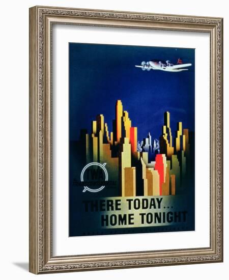 There Today, Home Tonight', Advertisement for Twa, the Transcontinental Airlines-null-Framed Giclee Print