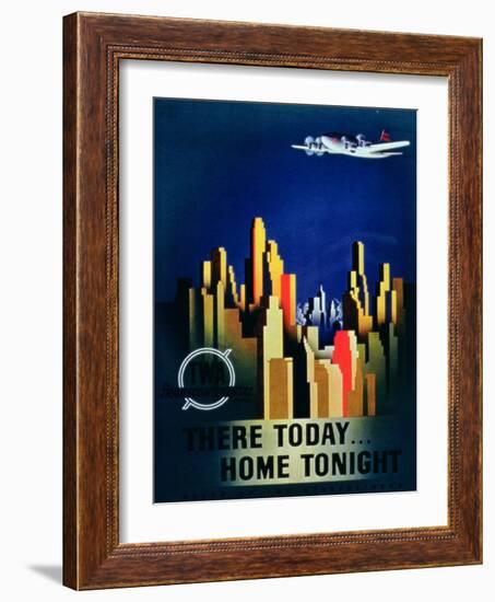 There Today, Home Tonight', Advertisement for Twa, the Transcontinental Airlines-null-Framed Giclee Print