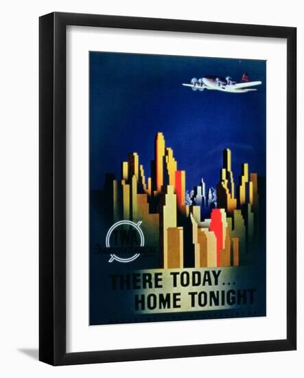 There Today, Home Tonight', Advertisement for Twa, the Transcontinental Airlines-null-Framed Giclee Print