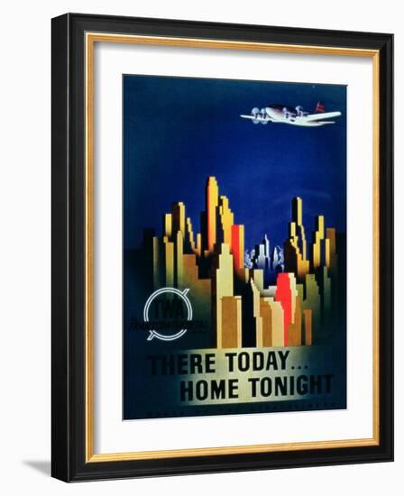 There Today, Home Tonight', Advertisement for Twa, the Transcontinental Airlines-null-Framed Giclee Print