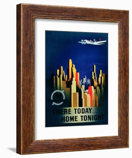 There Today, Home Tonight', Advertisement for Twa, the Transcontinental Airlines-null-Framed Giclee Print