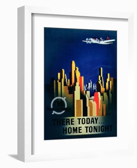 There Today, Home Tonight', Advertisement for Twa, the Transcontinental Airlines-null-Framed Giclee Print