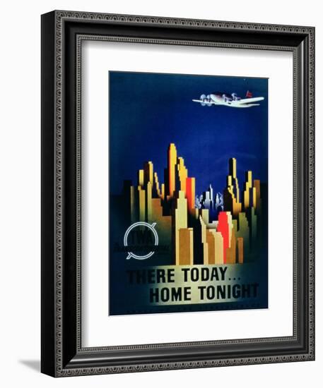 There Today, Home Tonight', Advertisement for Twa, the Transcontinental Airlines-null-Framed Giclee Print