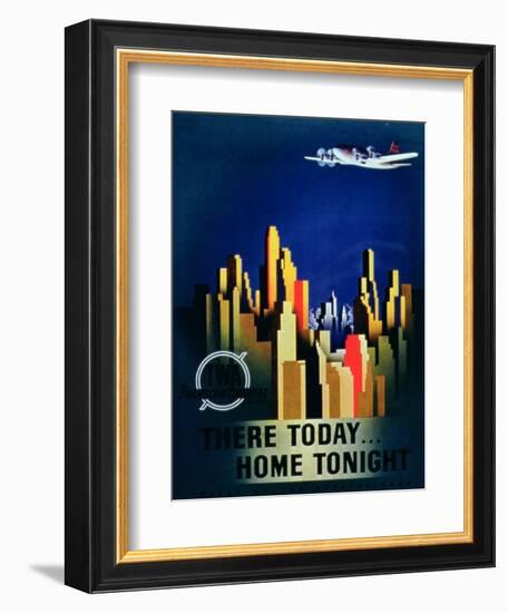 There Today, Home Tonight', Advertisement for Twa, the Transcontinental Airlines-null-Framed Giclee Print