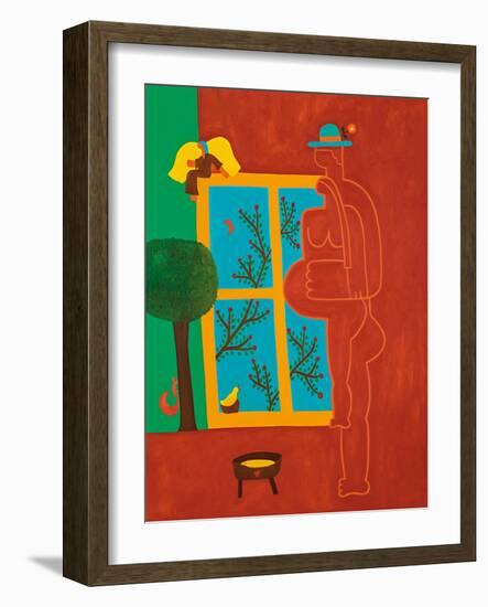 There was a bird´s nest under your window, 1999,(oil on linen)-Cristina Rodriguez-Framed Giclee Print