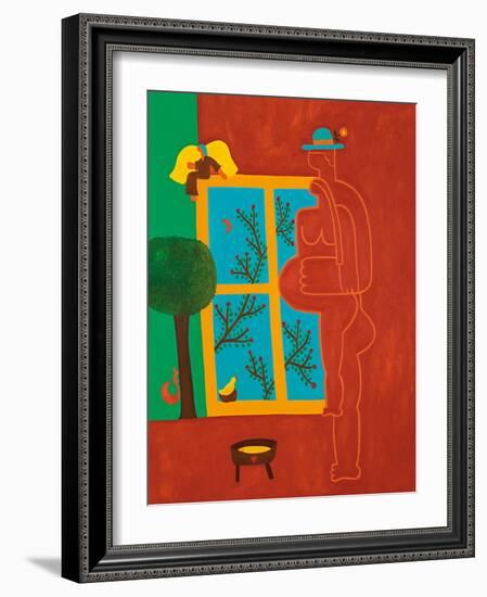 There was a bird´s nest under your window, 1999,(oil on linen)-Cristina Rodriguez-Framed Giclee Print