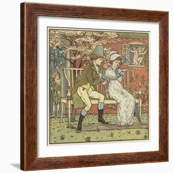 There Was a Little Man and He Wooed a Little Maid-Walter Crane-Framed Giclee Print