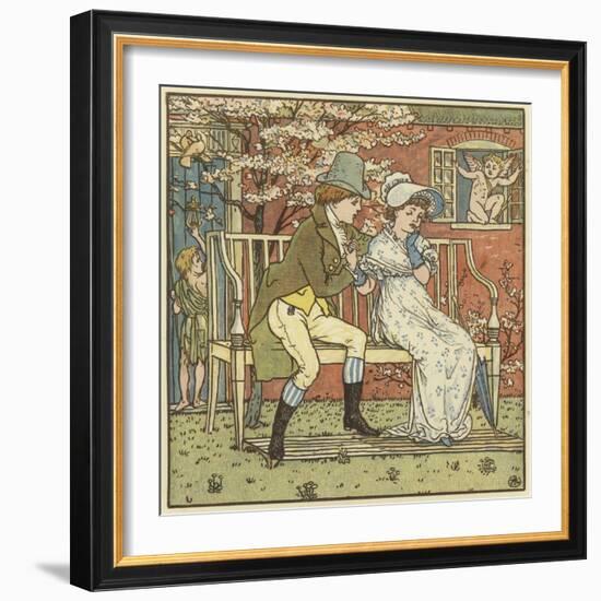 There Was a Little Man and He Wooed a Little Maid-Walter Crane-Framed Giclee Print