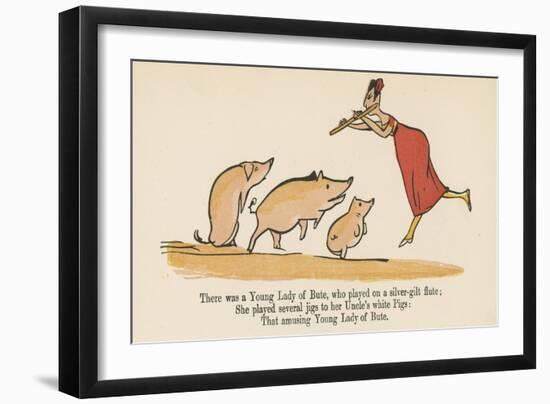 There Was a Young Lady of Bute, Who Played on a Silver-Gilt Flute-Edward Lear-Framed Giclee Print