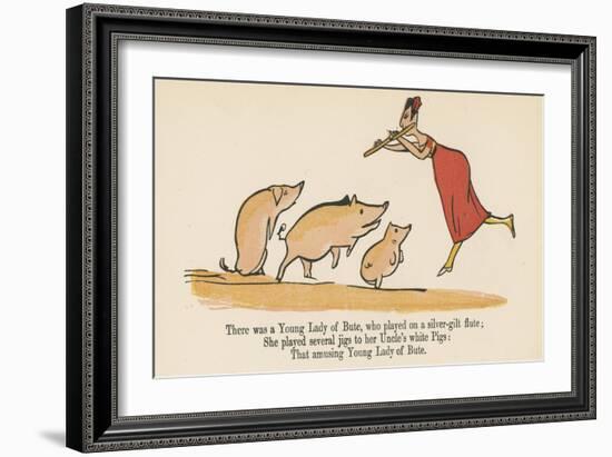 There Was a Young Lady of Bute, Who Played on a Silver-Gilt Flute-Edward Lear-Framed Giclee Print