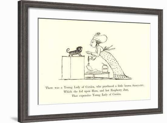 There Was a Young Lady of Corsica, Who Purchased a Little Brown Saucy-Cur-Edward Lear-Framed Giclee Print