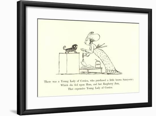 There Was a Young Lady of Corsica, Who Purchased a Little Brown Saucy-Cur-Edward Lear-Framed Giclee Print