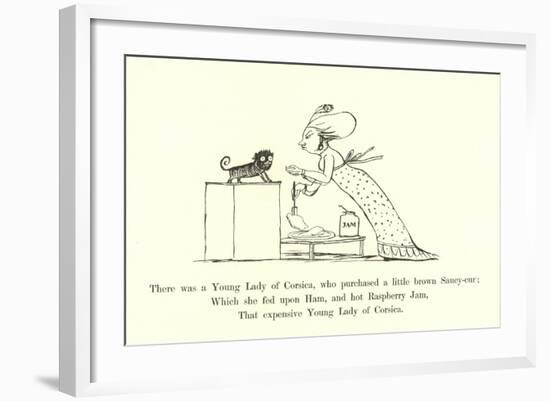 There Was a Young Lady of Corsica, Who Purchased a Little Brown Saucy-Cur-Edward Lear-Framed Giclee Print