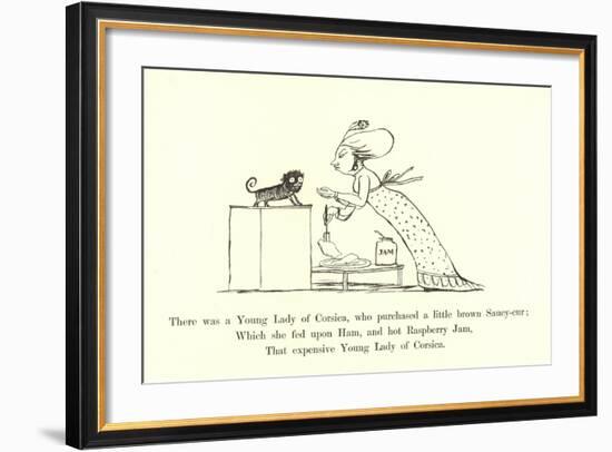 There Was a Young Lady of Corsica, Who Purchased a Little Brown Saucy-Cur-Edward Lear-Framed Giclee Print