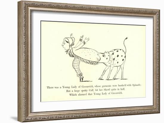 There Was a Young Lady of Greenwich, Whose Garments Were Border'D with Spinach-Edward Lear-Framed Giclee Print