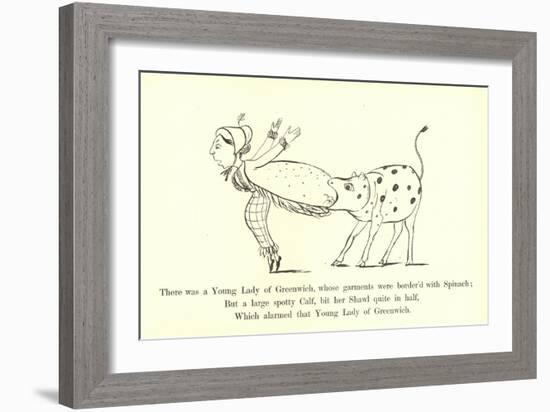 There Was a Young Lady of Greenwich, Whose Garments Were Border'D with Spinach-Edward Lear-Framed Giclee Print