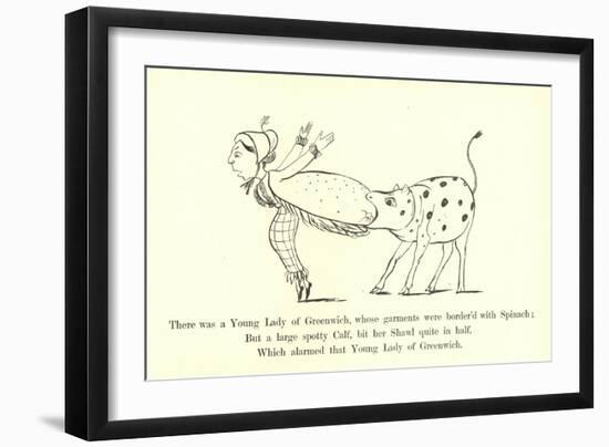 There Was a Young Lady of Greenwich, Whose Garments Were Border'D with Spinach-Edward Lear-Framed Giclee Print