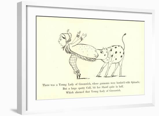 There Was a Young Lady of Greenwich, Whose Garments Were Border'D with Spinach-Edward Lear-Framed Giclee Print