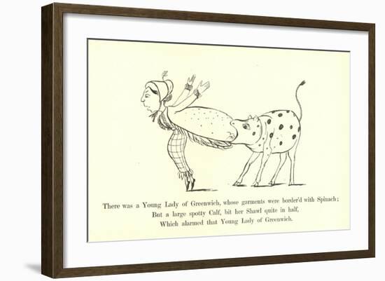There Was a Young Lady of Greenwich, Whose Garments Were Border'D with Spinach-Edward Lear-Framed Giclee Print
