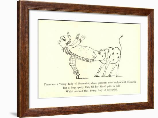 There Was a Young Lady of Greenwich, Whose Garments Were Border'D with Spinach-Edward Lear-Framed Giclee Print