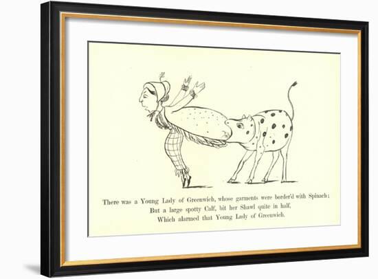 There Was a Young Lady of Greenwich, Whose Garments Were Border'D with Spinach-Edward Lear-Framed Giclee Print