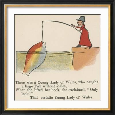 There Was a Young Lady of Wales, Who Caught a Large Fish Without Scales'  Giclee Print - Edward Lear