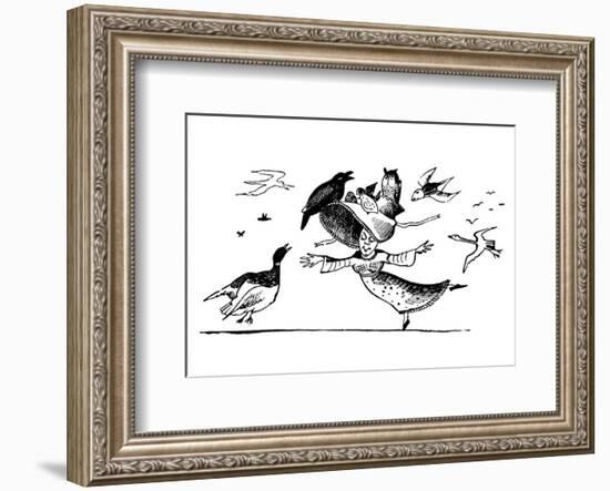 There Was A Young Lady Whose Bonnet, Came Untied When The Birds Sate Upon I-Edward Lear-Framed Premium Giclee Print