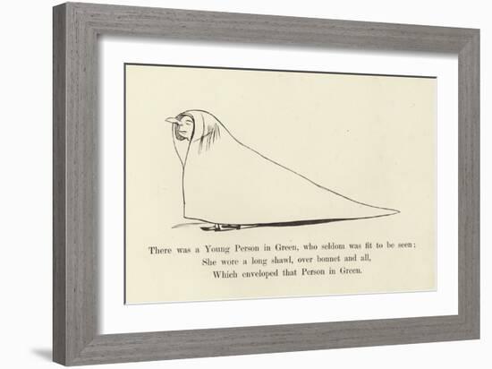 There Was a Young Person in Green, Who Seldom Was Fit to Be Seen-Edward Lear-Framed Giclee Print