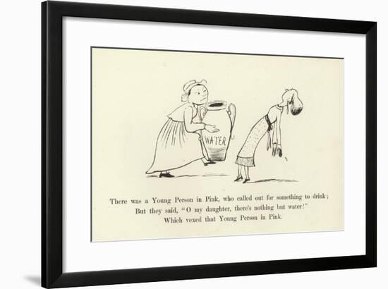 There Was a Young Person in Pink, Who Called Out for Something to Drink-Edward Lear-Framed Giclee Print