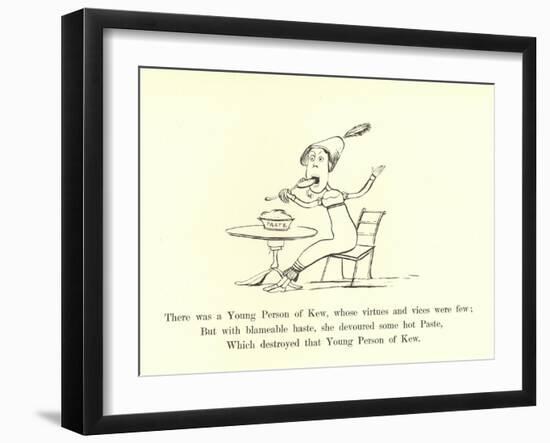 There Was a Young Person of Kew, Whose Virtues and Vices Were Few-Edward Lear-Framed Giclee Print