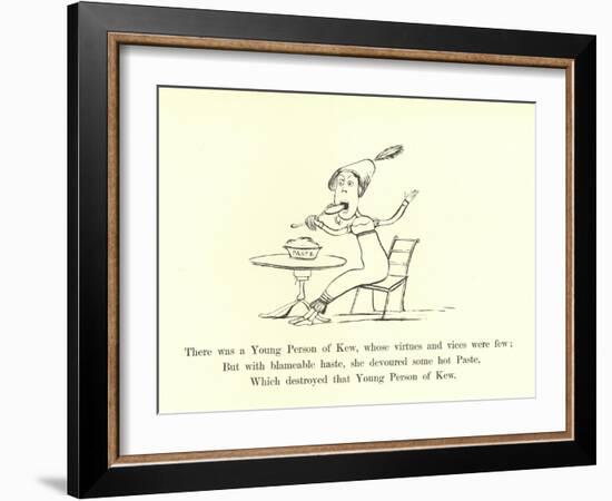 There Was a Young Person of Kew, Whose Virtues and Vices Were Few-Edward Lear-Framed Giclee Print