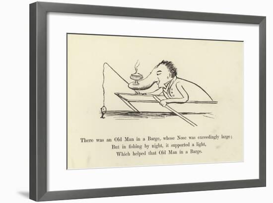 There Was an Old Man in a Barge, Whose Nose Was Exceedingly Large-Edward Lear-Framed Giclee Print