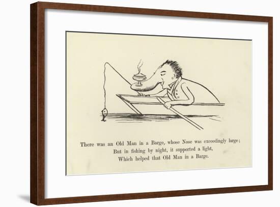 There Was an Old Man in a Barge, Whose Nose Was Exceedingly Large-Edward Lear-Framed Giclee Print