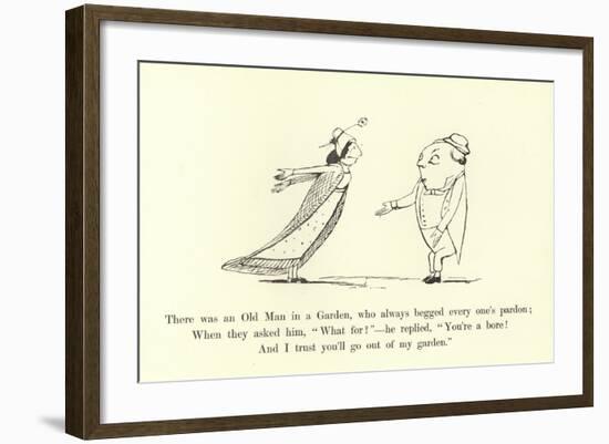 There Was an Old Man in a Garden, Who Always Begged Every One's Pardon-Edward Lear-Framed Giclee Print