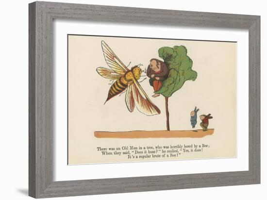 There Was an Old Man in a Tree, Who Was Terribly Bored by a Bee-Edward Lear-Framed Giclee Print