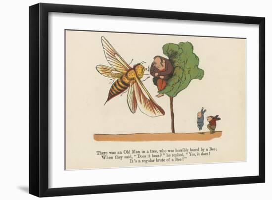 There Was an Old Man in a Tree, Who Was Terribly Bored by a Bee-Edward Lear-Framed Giclee Print