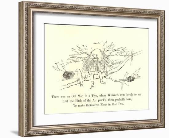 There Was an Old Man in a Tree, Whose Whiskers Were Lovely to See-Edward Lear-Framed Giclee Print