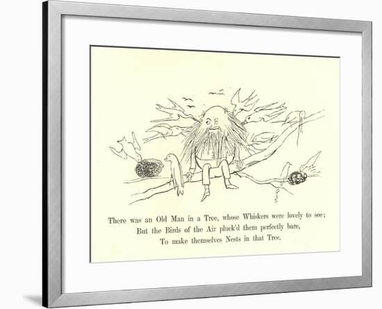 There Was an Old Man in a Tree, Whose Whiskers Were Lovely to See-Edward Lear-Framed Giclee Print