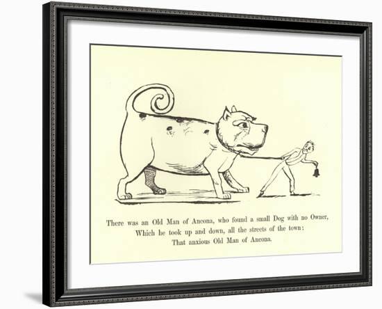 There Was an Old Man of Ancona, Who Found a Small Dog with No Owner-Edward Lear-Framed Giclee Print