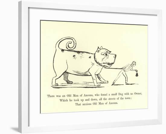 There Was an Old Man of Ancona, Who Found a Small Dog with No Owner-Edward Lear-Framed Giclee Print