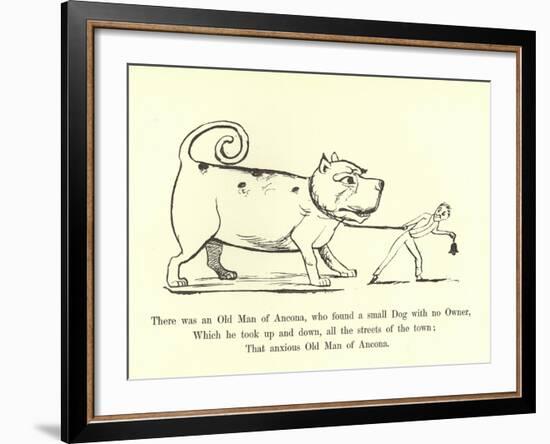 There Was an Old Man of Ancona, Who Found a Small Dog with No Owner-Edward Lear-Framed Giclee Print