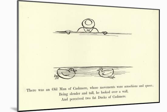 There Was an Old Man of Cashmere, Whose Movements Were Scroobious and Queer-Edward Lear-Mounted Giclee Print