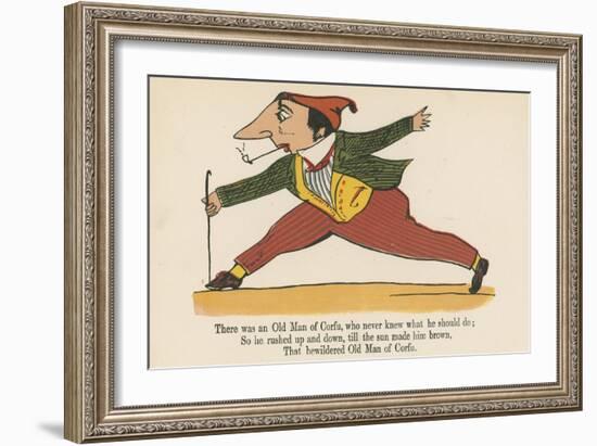 There Was an Old Man of Corfu, Who Never Knew What He Should Do-Edward Lear-Framed Giclee Print