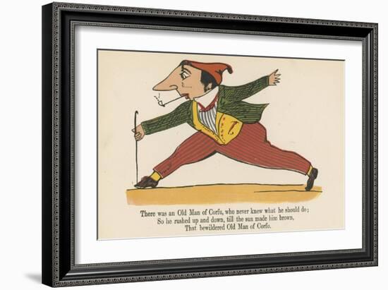 There Was an Old Man of Corfu, Who Never Knew What He Should Do-Edward Lear-Framed Giclee Print